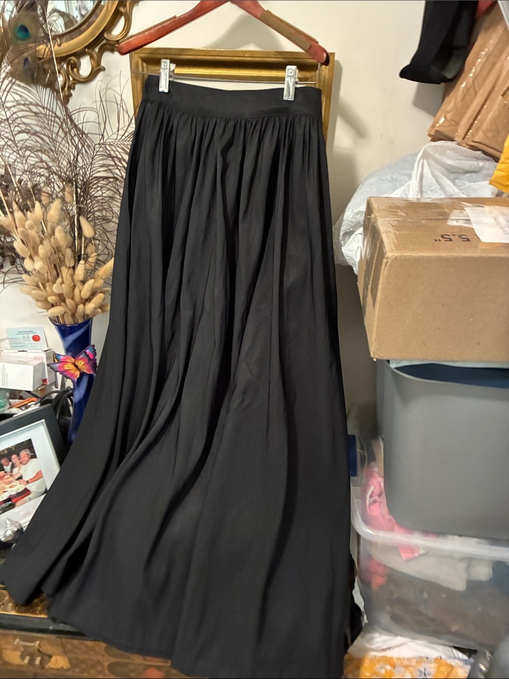 a new day Black Flowing Maxi Skirt